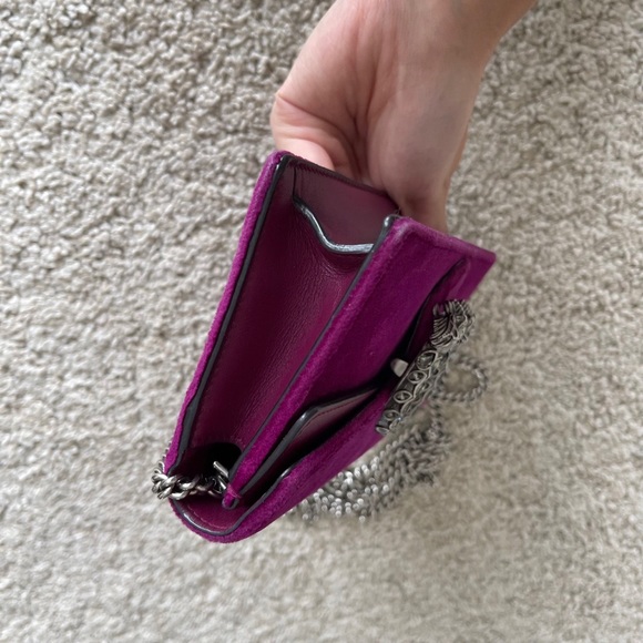 Like New Velvet Super Mini Dionysus Shoulder Bag Fuchsia - Picture 6 of 15